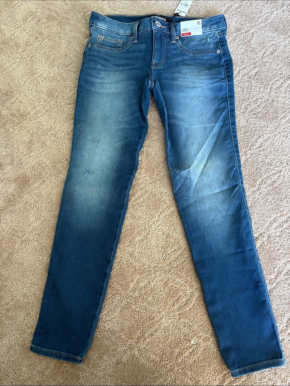 Express Women's Dark Blue Low-Rise Legging Jeans